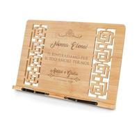 Maverton Leggio da tavolo per libri in bambù - con incisione personalizzata - angolo di inclinazione regolabile - 39cm x 24cm x 3cm - pensiero speciale per la donna - carissima nonna