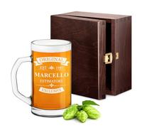 Maverton Pinta in vetro da 640 ml - con incisione personalizzata - ottimo Boccale per amanti della birra - Bicchiere per la Birra bionda e mora - per zio fratello o amico -