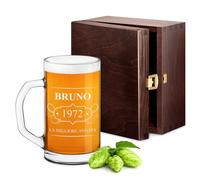 Maverton Pinta in vetro da 640 ml - con incisione personalizzata - ottimo Boccale per amanti della birra - Bicchiere per la Birra bionda e mora - per zio fratello o amico - migliore annata