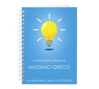 Maverton Quaderno a Spirale Personalizzato - 80 fogli a quadretti - Copertina Rigida - Stampa Colorata - Dimensioni 173 mm x 242 mm - regalo - uomo - Genio
