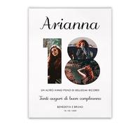 Maverton Quadro con foto - stampa personalizzata - foto e scritte personalizzate - tela con fotografie grande o piccola - pensiero originale donna per compleanno - diciottesimo - 30 x 40 cm