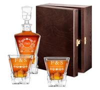 Maverton set Caraffa per whisky in vetro con 2/4/ 6 bicchieri - incisione personalizzata - ideale per alcolici e liquori - ottimo per acqua - 950 ml - pensiero speciale per Loro - insieme per sempre