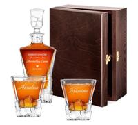 Maverton set Caraffa per whisky in vetro con 2/4/ 6 bicchieri, incisione | Personalizzata, ideale per alcolici e liquori, ottimo per acqua, 950 ml, pensiero speciale per Loro, inebriati d’amore