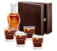 Maverton Set Decanter per Whisky in vetro - da 700 ml - incisione personalizzata - Caraffa con 4/6 bicchieri - idea regalo per il compleanno - regalo di Natale - per l’ uomo