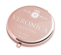 Maverton Specchietto da Borsa Personalizzato con Incisione Laser - Specchio Ingranditore + Specchio - Specchio Trucco - Pieghevole - Tascabile - regalo donna - Tesoro
