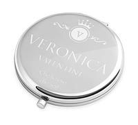 Maverton Specchietto da Borsa Personalizzato con Incisione Laser - Specchio Ingranditore + Specchio - Specchio Trucco - Pieghevole - Tascabile - regalo donna - Tesoro