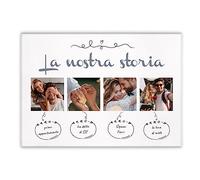 Maverton Stampa foto e scritta su tela personalizzata - poster da parete - quadro su tela moderno grande o piccolo - pensiero per coppia - per anniversario - la nostra storia - 50 x 70 cm