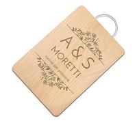 Maverton Tagliere di legno incisione personalizzata - Battilardo classico con manico - tagliere legno formaggi - Gadget cucina per coppia - Taglieri rettangolari 32 x 25 cm - Passione