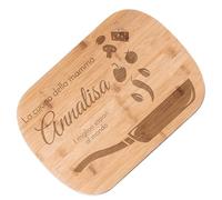 Maverton Tagliere in bambù - incisione personalizzata - battilardo rettangolare - eco-friendly - dimensioni 35cm x 25cm - pensiero speciale per la donna - sapori deliziosi