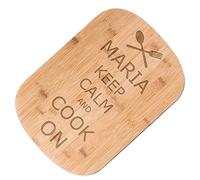 Maverton Tagliere in bambù - incisione personalizzata - battilardo rettangolare - eco-friendly - dimensioni 35cm x 25cm - pensiero speciale per la donna - keep calm