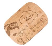Maverton Tagliere in bambù - incisione personalizzata - battilardo rettangolare - eco-friendly - dimensioni 35cm x 25cm - pensiero speciale per la donna - ti voglio bene