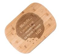 Maverton Tagliere in bambù - incisione personalizzata - battilardo rettangolare - eco-friendly - dimensioni 35cm x 25cm - pensiero speciale per la donna - biscotto