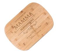 Maverton Tagliere in bambù - incisione personalizzata - battilardo rettangolare - eco-friendly - dimensioni 35cm x 25cm - pensiero speciale per la donna - cucina di mamma