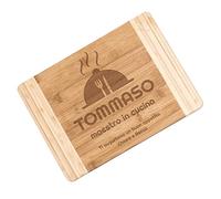 Maverton Tagliere in bambù - incisione personalizzata - dimensioni 35cm x 25cm - battilardo perfettamente rettangolare - eco-friendly - pensiero ideale per coppia - maestro in cucina