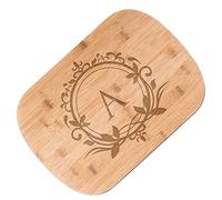 Maverton Tagliere in bambù - incisione personalizzata - dimensioni 35cm x 25cm - battilardo rettangolare - eco-friendly - pensiero speciale per l’ uomo - iniziale