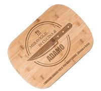 Maverton Tagliere in bambù - incisione personalizzata - dimensioni 35cm x 25cm - battilardo rettangolare - eco-friendly - pensiero speciale per l’ uomo - meraviglie in cucina