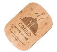 Maverton Tagliere in bambù - incisione personalizzata - dimensioni 35cm x 25cm - battilardo rettangolare - eco-friendly - pensiero speciale per l’ uomo - maestro in cucina