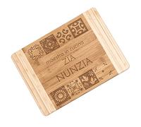 Maverton Tagliere in bambù - incisione personalizzata - eco-friendly - battilardo perfettamente rettangolare - dimensioni 35cm x 25cm - pensiero ideale per donna - maestra in cucina
