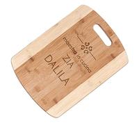 Maverton Tagliere in bambù - incisione personalizzata - eco-friendly - battilardo rettangolare con il manico - dimensioni 35cm x 25cm - pensiero speciale per donna - maestra in cucina