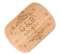 Maverton Tagliere in bambù - incisione personalizzata - eco-friendly - battilardo rettangolare - dimensioni 35cm x 25cm - pensiero speciale per la coppia - l’amore che unisce