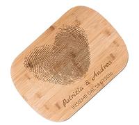 Maverton Tagliere in bambù - incisione personalizzata - eco-friendly - battilardo rettangolare - dimensioni 35cm x 25cm - pensiero speciale per la coppia - regalo di Natale - insieme