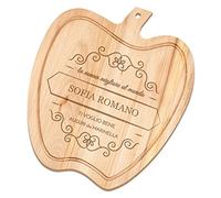Maverton Tagliere in legno di faggio - a forma di mela - incisione personalizzata - battilardo - dimensioni 32cm x 28cm - pensiero speciale per la donna - ti voglio bene