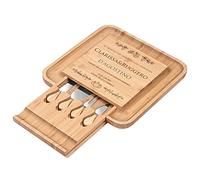 Maverton Tagliere per formaggio e salumi in legno - quadrato - incisione personalizzata - H4 cm x L34 cm - perfetta idea regalo per il Natale - meravigliosi genitori