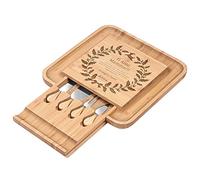 Maverton Tagliere per formaggio e salumi in legno - quadrato - incisione personalizzata - H4 cm x L34 cm - perfetta idea regalo per il Natale - ti voglio bene