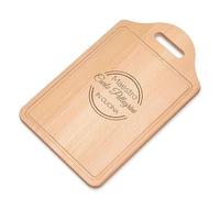 Maverton Tagliere rettangolare di legno incisione personalizzata - Battilardo con manico - Set per cucina - tagliere classico per aperitivi per uomo - 38 x 23 cm - Maestro