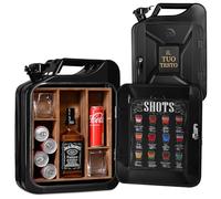 Maverton Tanica minibar 20 litri in acciaio - incisione personalizzata - pratico Jerry Can canister con 4 ripiani riposizionabili - bar portatile con chiave - regalo uomo - dimensioni 36x46x18cm