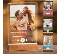 Maverton Targa Spotify Personalizzata - Quadro in 3D personalizzabile con codice QR - regalo personalizzatto con foto - Lampada con canzone Spotify-Idea regalo - Dimensioni: L/XL