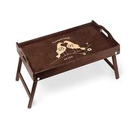 Maverton Tavolino Colazione a Letto Personalizzato a Laser - Tavolo Pieghevole - Colore Marrone Scuro - Vassoio Multifunzione - idee - regalo - per anniversario, matrimonio - Inseparabili
