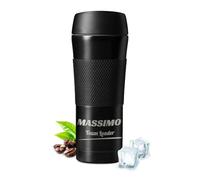 Maverton tazza caffè termica 450 ml - thermos personalizzato in acciaio inox - borraccia termica custodia antiscivolo - tazza coperchio ermetico - borraccia da viaggio per uomo - nero - Team Leader