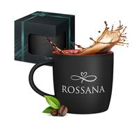 Maverton Tazza da caffè latte o tè in ceramica - 400 ml - Incisione personalizzata - Bicchiere con manico per bevande per Lei - Tazze da colazione per compleanno donna - Interno rosso - infinito
