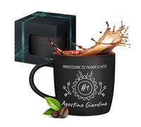 Maverton Tazza da caffè macchiato o tè in ceramica 400 ml - Incisione personalizzata - Tazze con manico per bevande per Lui - Bicchiere da colazione per compleanno uomo - Interno rosso - prima classe