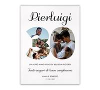 Maverton Tela personalizzata con foto e scritte - stampe personalizzate da parete grande o piccola - quadro con fotografia - pensiero speciale per la festa del papà - trentesimo - 30 x 40 cm