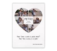 Maverton Tela personalizzata con foto e scritte - stampe personalizzate da parete grande o piccola - quadro con fotografia - pensiero speciale per la festa del papà - per uomo - cuore - 50 x 70 cm
