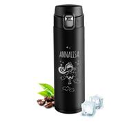 Maverton termos per tè caffè 400 ml - incisione personalizzata - tazza mug termica in acciaio inossidabile - con coperchio one-touch - bottiglia termica - pensiero per donna - fatina