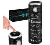 Maverton Thermos tè caffè 400 ml - borraccia incisione personalizzata in acciaio inox - coperchio ermetico one-touch con indicatore di temperatura display led - per donna - mai più senza