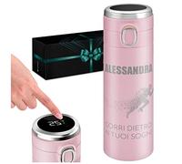 Maverton Thermos Tè e caffè 400 ml, incisione personalizzata | tazza termica in acciaio inox, coperchio ermetico one-touch, indicatore di temperatura led, ragazza, sogna