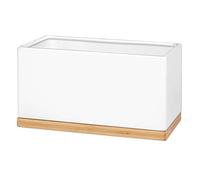Maverton Vaso per fiori in ceramica - dimensioni 25,7 x 13,5 x 14 cm - fioriera rettangolare con vassoio sottovaso - pensiero speciale per la coppia - per Lui e per Lei