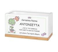 Maverton Vaso per fiori in ceramica - stampa personalizzata - fioriera rettangolare - vassoio sottovaso - dimensioni 25,7 x 13,5 x 14 cm - pensiero speciale per donna - albero d’amore