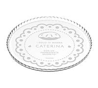 Maverton Vassoio Sottotorta in Vetro Trasparente - Porta Dolce Tondo Personalizzato con Incisione Laser - Piatto Torta da ca. 32,5 cm - regalo donna compleanno - Amore