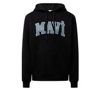 Mavi Felpa con Cappuccio con Logo Maglietta, Nero, M Donna