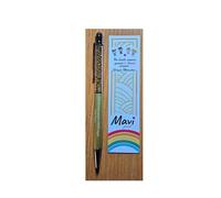 Mavi jewel penna personalizzata con frase scritta MAESTRA in acciaio spedizione gratuita (oro)