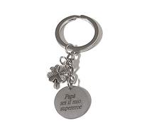 Mavi jewel Portachiavi uomo personalizzato con scritta papà frasi dedicate al papà in acciaio/spedizione gratis (Papà sei il mio supereroe)