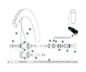 Mavic Raggi Comete Pro Carbon Sl T Front 2 Units/rear Right 1 Unit Black