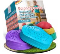 MAVIE & ME BALANCIERSTEINE KINDER 5ER SET - Pietre di equilibrio antiscivolo per bambini per interni ed esterni - Favorisce la motricità, il movimento e l'equilibrio - Robuste pietre di fiume per