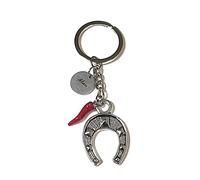 Mavijewel Portachiavi Uomo Donna in Acciaio con Pendente Corno Portafortuna Personalizzato/Corna/Zampa/Albero della Vita/Mano di Fatima/Made in Italy/spedizione Gratuita (Ancora e Corno)