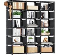 Mavivegue Libreria, organizer per 18 cubi, organizer per libri, libreria alta, mensola a cubo nero per camera da letto, casa e ufficio, nero